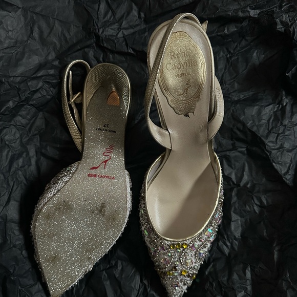René Caovilla - Embellished Cinderella Slingback Shoes - Picture 3 of 5